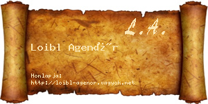 Loibl Agenór névjegykártya